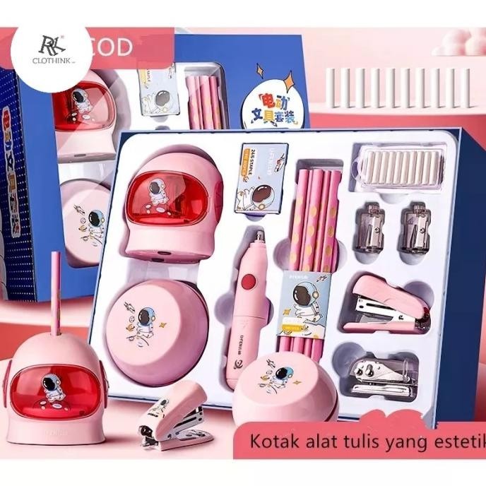 

Alat Tulis Electric Stationery Perlengkapan Pensil Rautan 11 Set MJS03