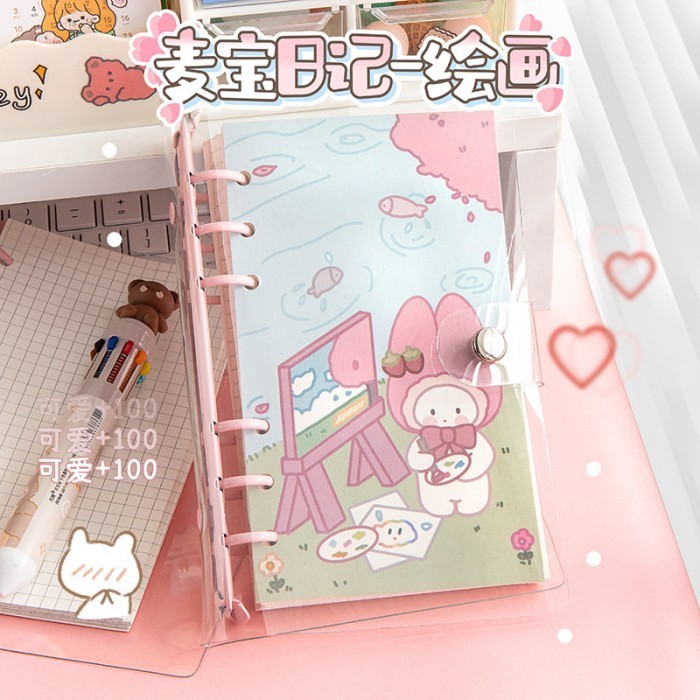 

MURAH Binder Note A6 Aesthetic Notebook Journal Cute Daily Planner