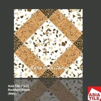 KERAMIK LANTAI ANTI SLIP KASAR WC ASIA TILE 25x25 ROCKFORD BROWN KW 1