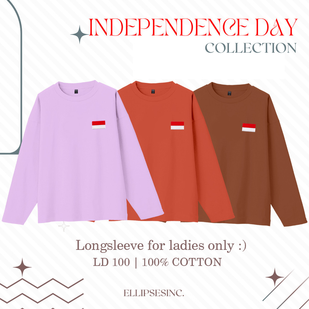 BR5 ELLIPSESINC KAOS OVERSIZE WANITA & PRIA KEMERDEKAAN HUT RI 17 AGUSTUS BORDIR WARNA MERAH MAROON
