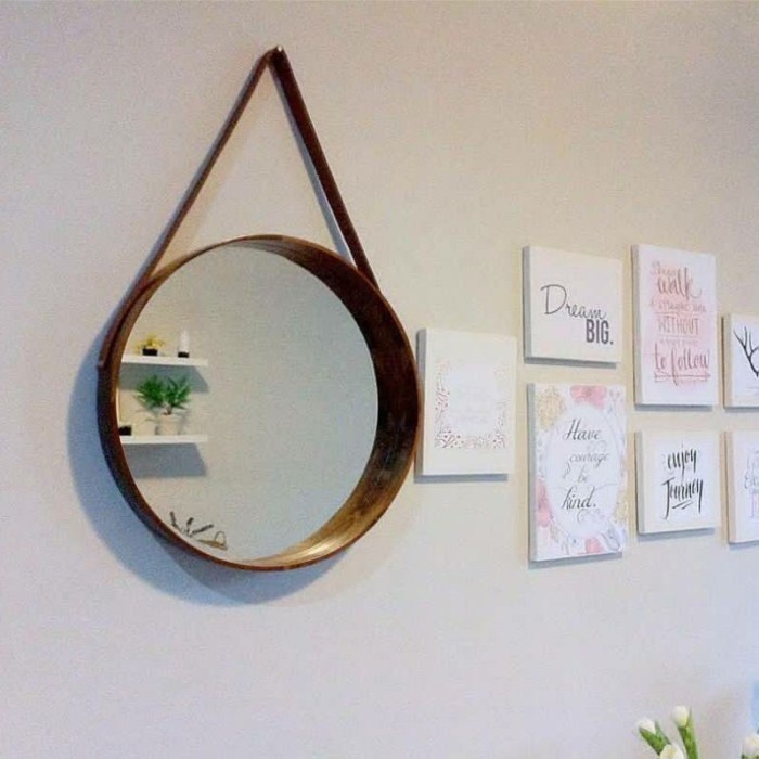 CERMIN BULAT 50CM AESTHETIC / CERMIN DINDING GANTUNG BERKUALITAS