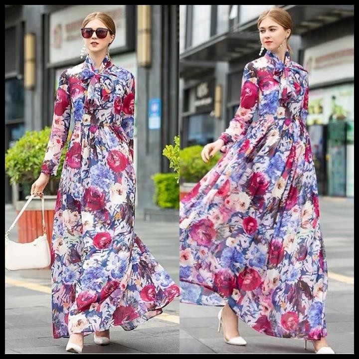 DISKON) dress pantai gamis pantai dress flower gamis flower import maxi Silahkan diorder
