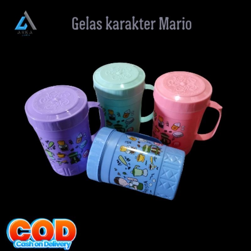 mug eliza karakter/gelas plastik tutup/mug tutup es doger/mug warna eliza/gelas sovenir dll