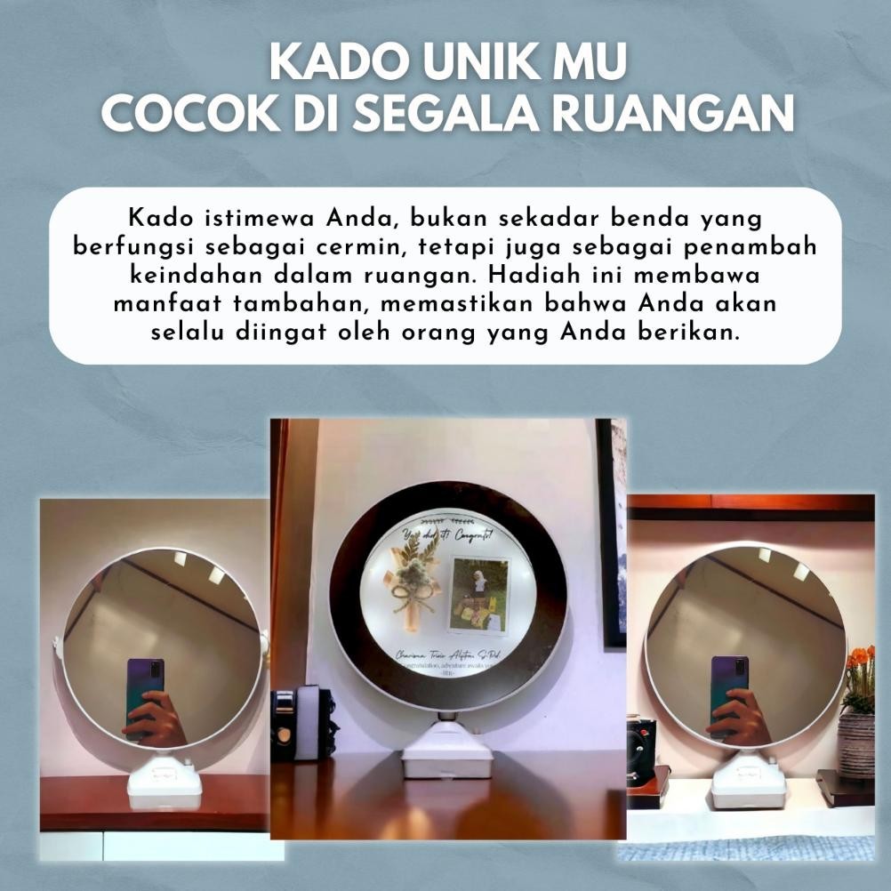 PROMO [1 HARI JADI] Kado Cermin Foto Custom/ Lucu/ Unik/ Souvenir/ Pernikahan/ Ulang Tahun/ Wisuda/ 
