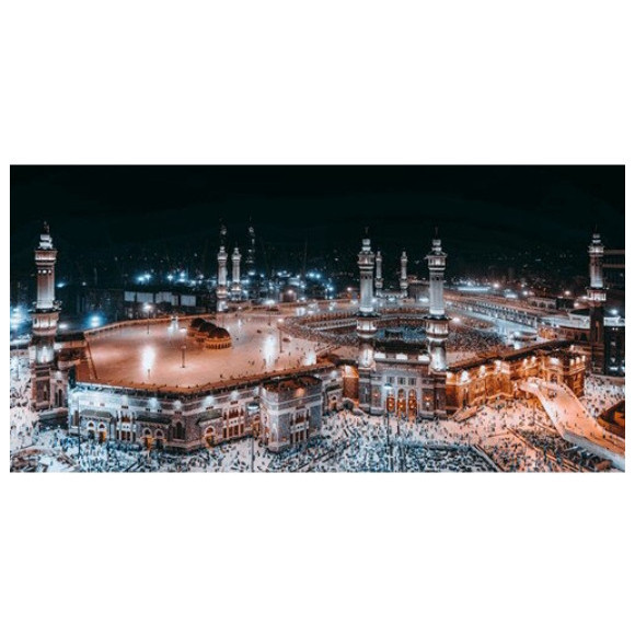 Delta Lukisan Kanvas Print Gambar Pemandangan Kota Mekkah Malam Haji