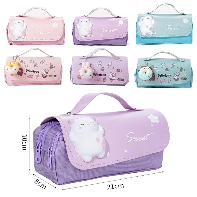 

TEMPAT PENSIL BESAR,TRANSPARAN PVC PENCIL CASE, TAS PENSIL MURID LUCU,KOTAK PENSIL ANAK ESTHETIS COD