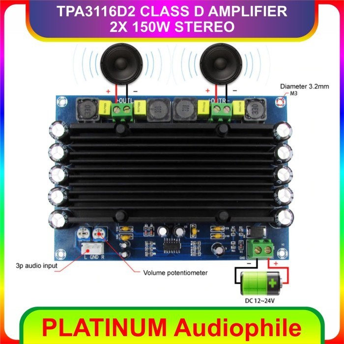 Tpa3116 Amplifier Stereo 2X 150W Tpa3116D2 Class D Amplifier Xh M546