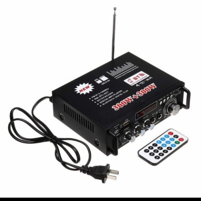Power Amplifier Karaoke 600Wat Mini Bluetooth Fm Taffware Bt 298A