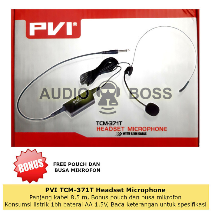 Pvi Tcm-371T Headset Mikrofon Condenser Microphone Mic Condensor