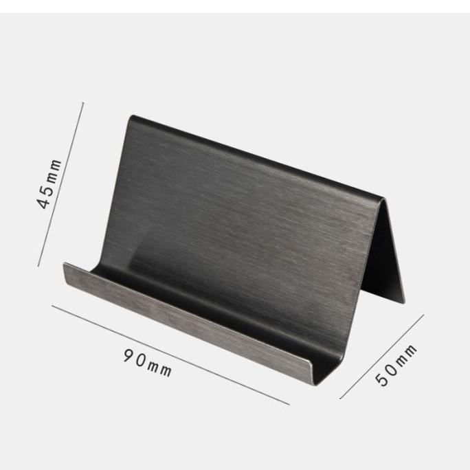 

2PCS Kotak Tempat Kartu Nama Di Meja Business Card Holder Stainless LSA