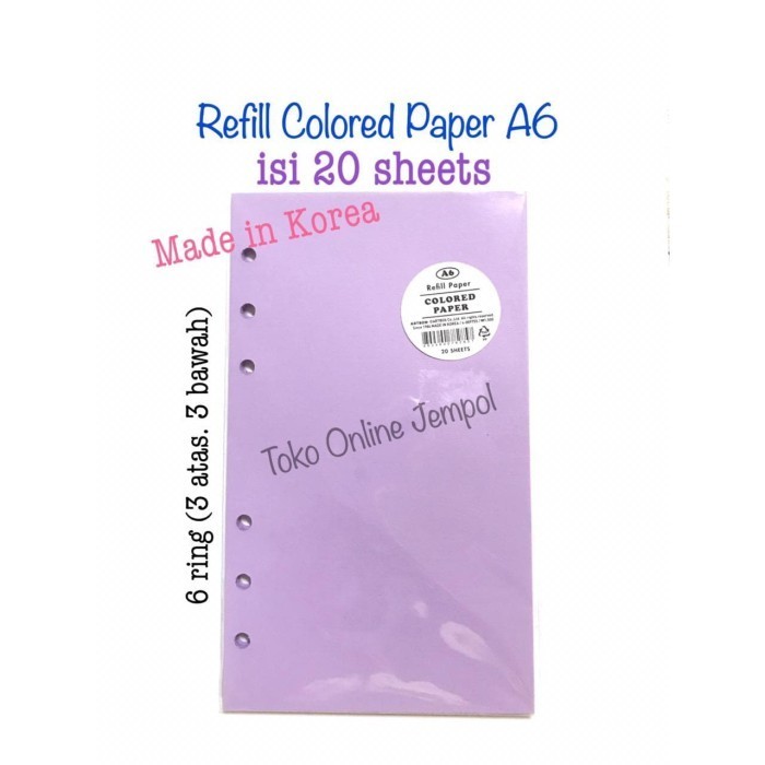 

A6 refill kertas binder POLOS file planner agenda KOREA ATK1054AB TERMURAH