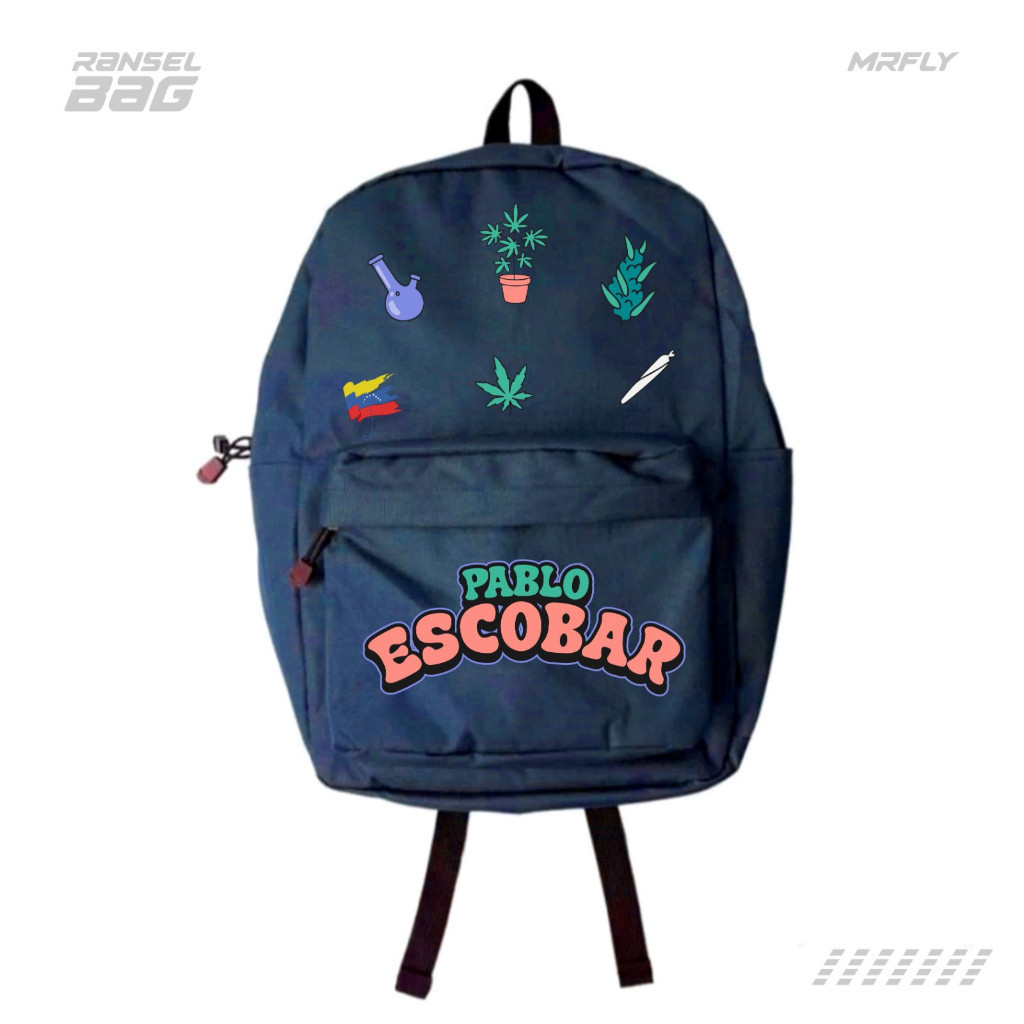 WRQ TAS RANSEL SEKOLAH KEREN MOTIF PABLO ESCOBAR WEED TAS BACKPACK LAPTOP DISTRO ORIGINAL MOREFLY