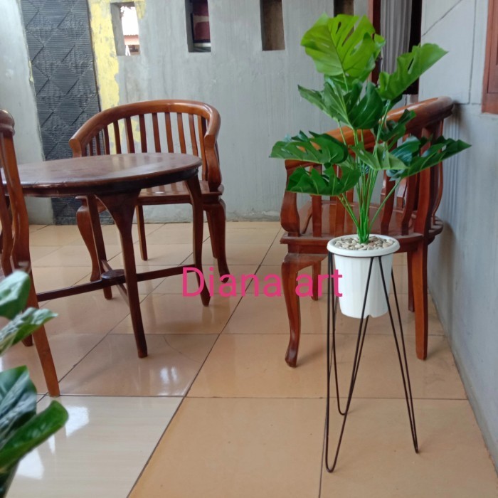 Daun Monstera#Monstera +Pot+Standing Besi#Monstera Artificial#