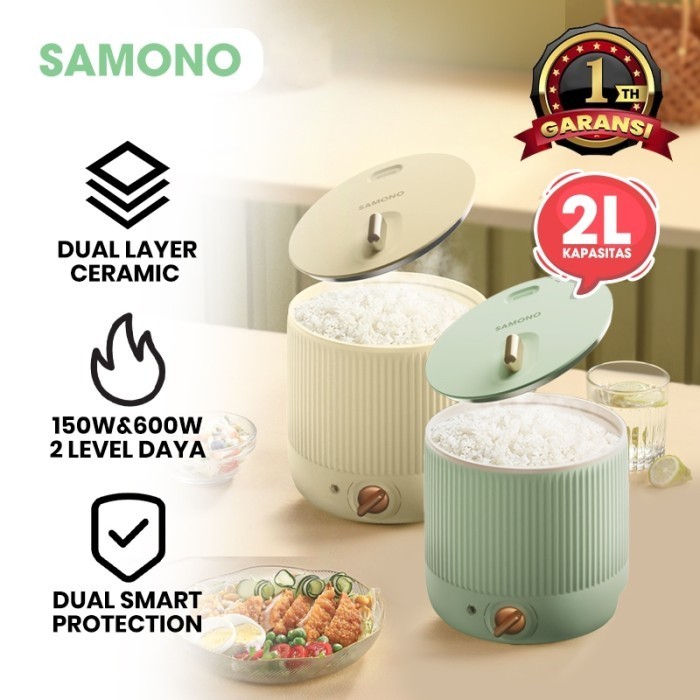 Dheao Panci Listrik Keramik Serbaguna Magic Com Mini Slow Cooker