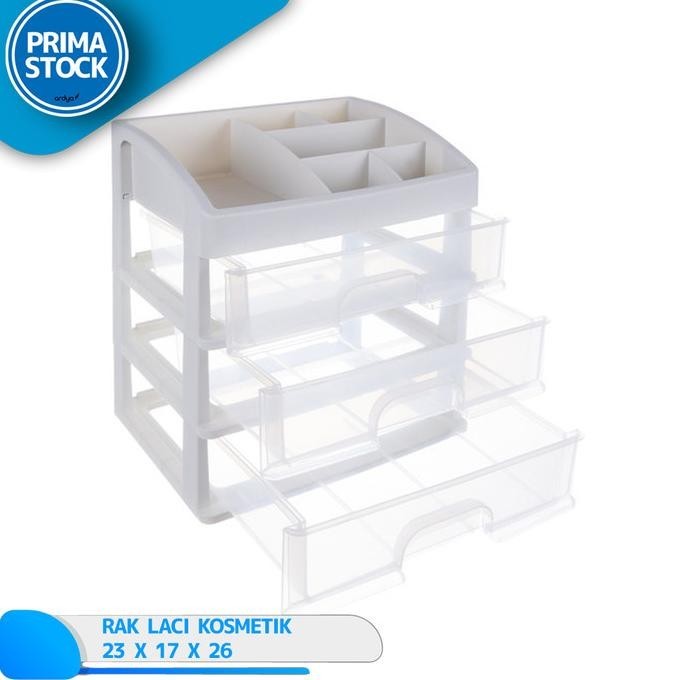 RAK KOSMETIK TEMPAT MAKE UP LACI 3 SUSUN DRAWER PLASTIK ORGANIZER ATK