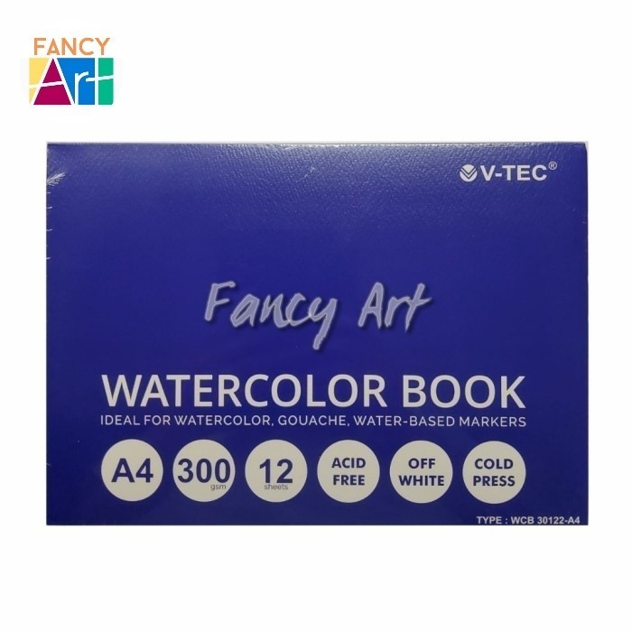 

V-Tec Watercolor Book A4 300Gsm 12Sheets Buku Gambar