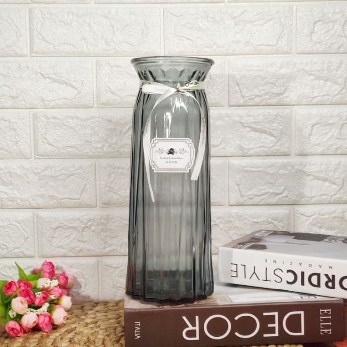 Vas Bunga Kaca Tinggi Aesthetic / Vas Diamond Besar