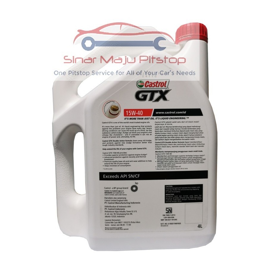 Oli Mobil / Pelumas Mesin Bensin - Castrol Gtx 15W-40 Original 4 Liter