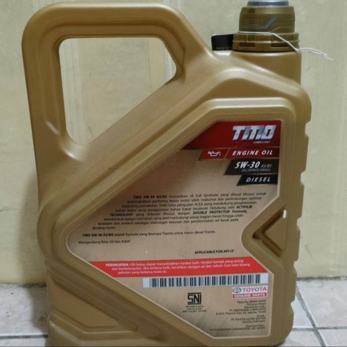Oli Tmo (Toyota 5W-30 Diesel ) ,Full Synthetic ,4Liter ,Original