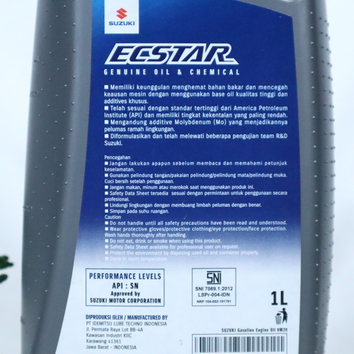 Oli Sgo Ecstar F9000 0W-20 Sn Full Synthetic 1L - Oli Ecstar 0W20