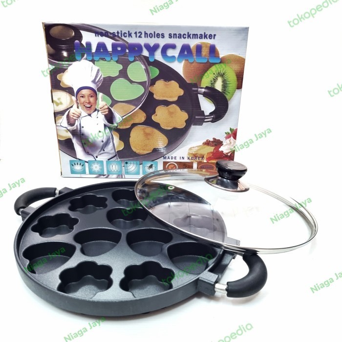 

CN710 Cetakan Kue Cubit Motif Hati Bunga 12 Lubang Teflon Happy Call Murah PROMO SPECIAL
