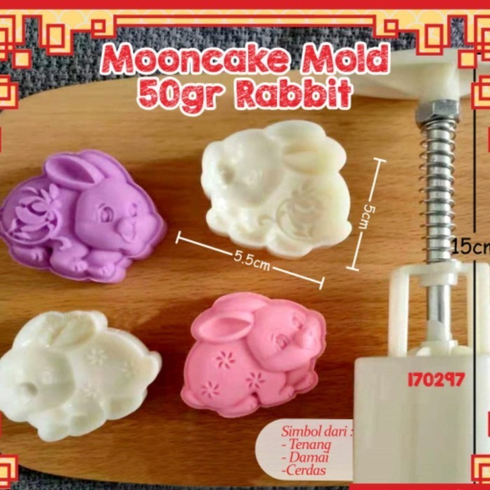 

FA945 Cetakan Moocake Kue Bulan Nastar Rabbit Kelinci 50 gram CUCI GUDANG