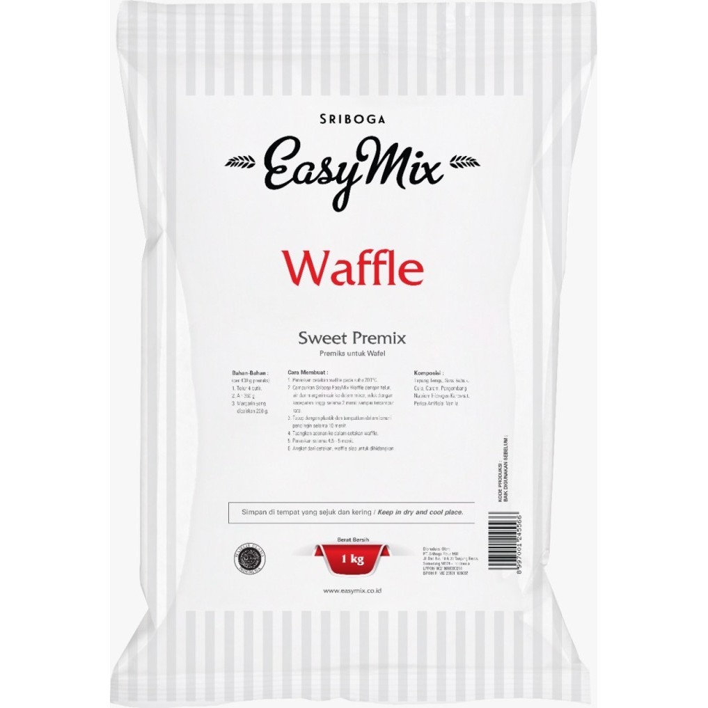 

KQ314 Tepung Premix Sriboga EasyMIx Waffle 1kg ( Non Repack ) BIG SALE