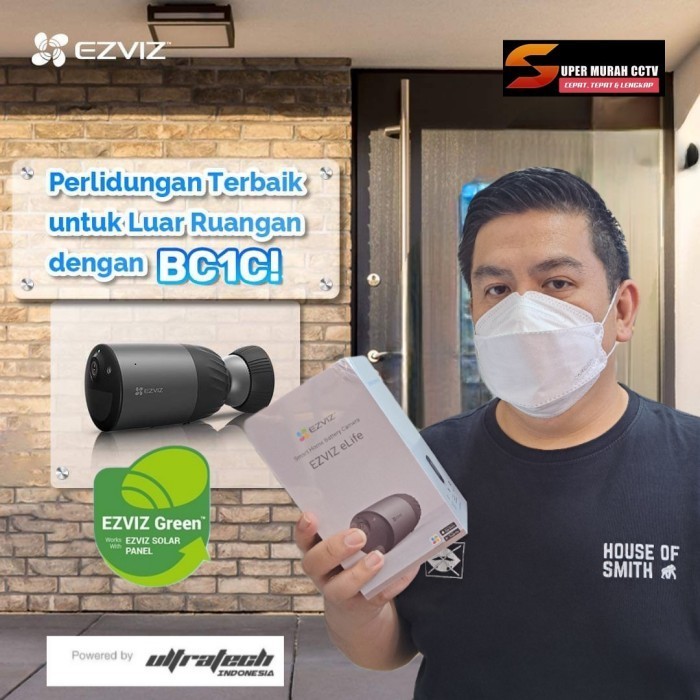 Ezviz Bc1C Elife Bc-1C 2Mp Full Hd Cctv Baterai Tanpa Kabel Outdoor