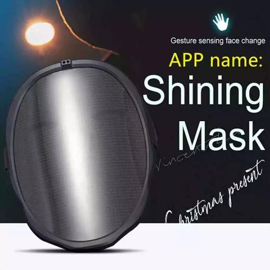 BDC mask halloween party led animation bluetooth topeng shining mask boywithuke TERLARIS