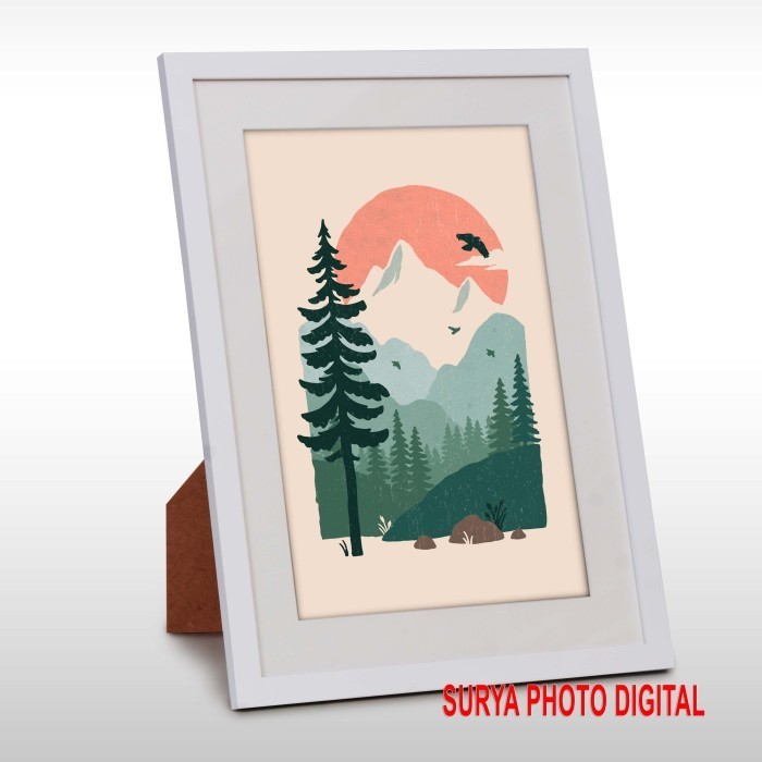 Frame Foto Minimalis Ukuran 8Rw/A4 Matt/List Warna Putih