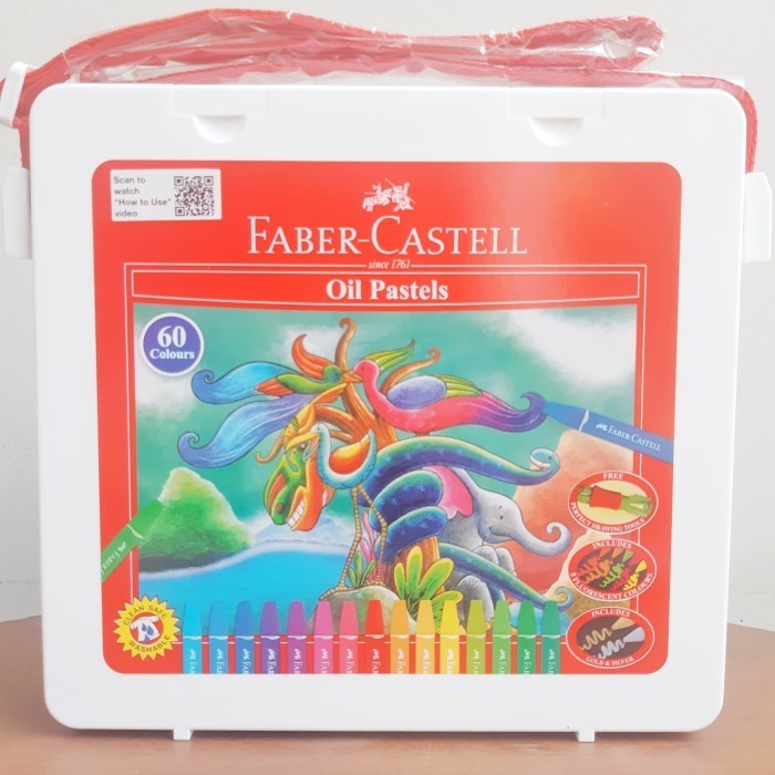 

Crayon Oil Pastel Faber-Castell 60 Colours Bag -Anza Wahda