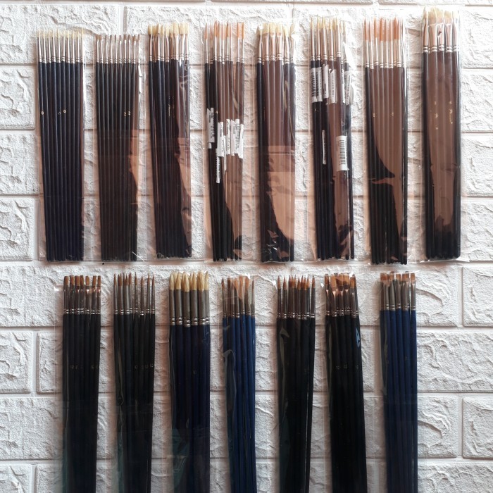 

Phoenix Kuas Lukis Premium Brush Round Flat Paket Bundling Isi 10Pcs -Anza Wahda