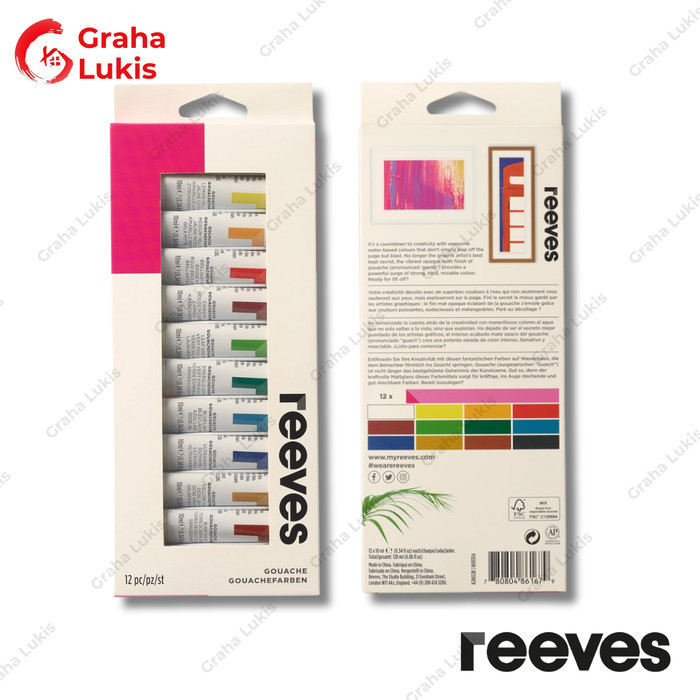 

Reeves Gouache 12 Artits Colours -Anza Wahda