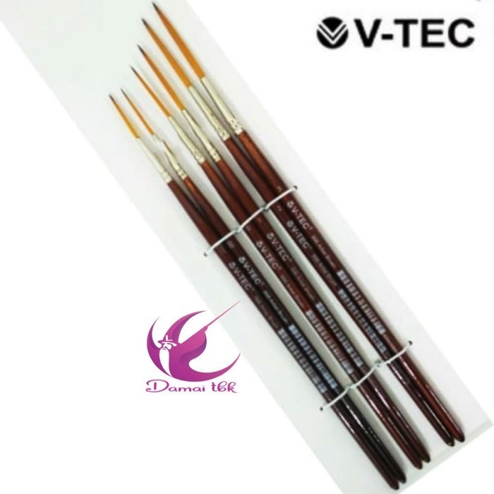 

V-Tec Fat Liner Brush Vt-996 Set 6 Kuas Lukis Set 6 -Script Liner -Anza Wahda