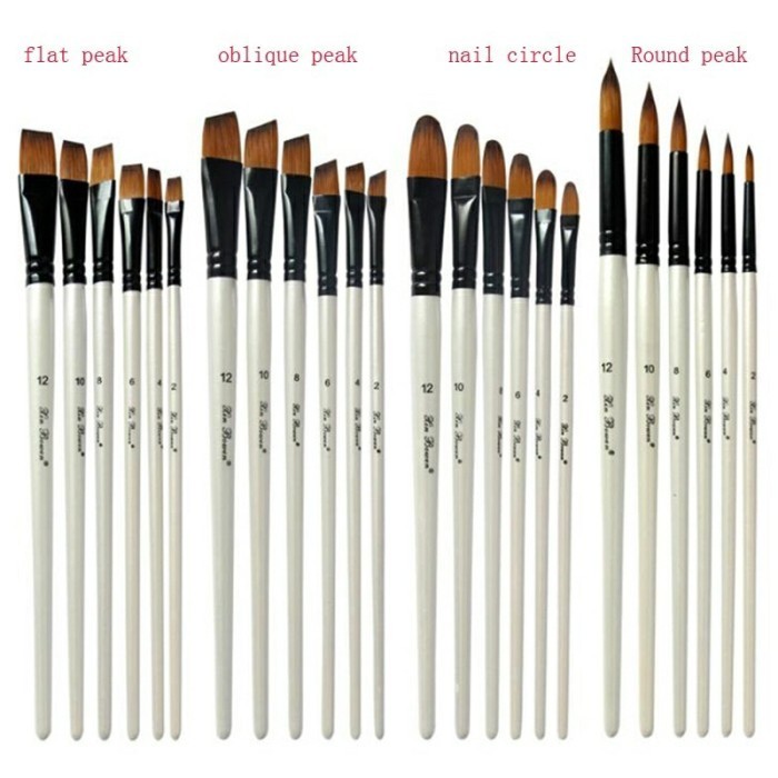 

Kuas Lukis Cat Air Akrilik Set 6 Pcs Oil Paint Brush -Anza Wahda