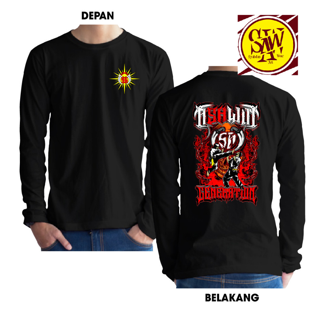 KAOS ASHWIN GENERATION PSHW TUNAS MUDA KAOS WINONGO KAOS LENGAN PANJANG LOGO DEPAN SINAR SYAHDAN 14