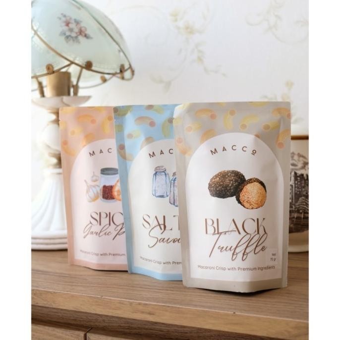 

BIG SALE BUNDLE MACCO SNACK ALL FLAVORS (SALT & SAVOURY, BLACK TRUFFLE, SPICY !!!!!