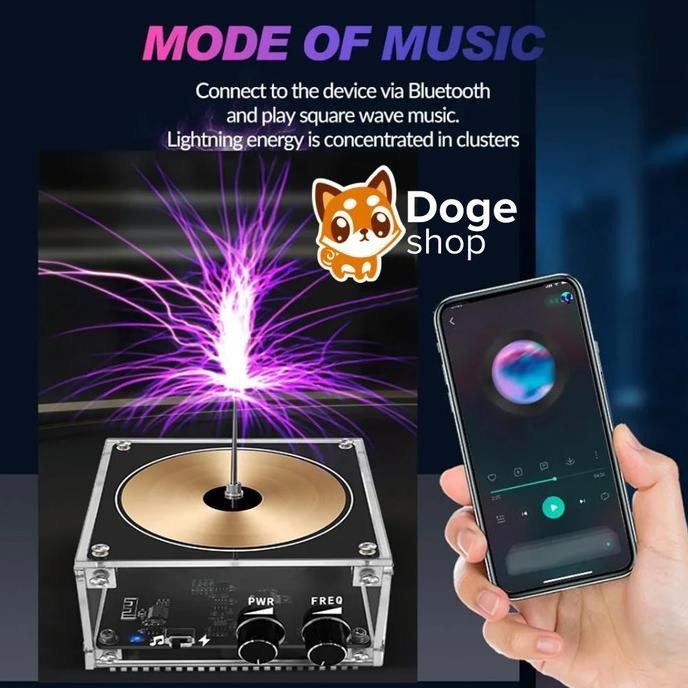 TERBARU TESLA COIL SPEAKER ELECTRIC ARC PLASMA MUSIC MODULE BLUETOOTH SCIENCE 