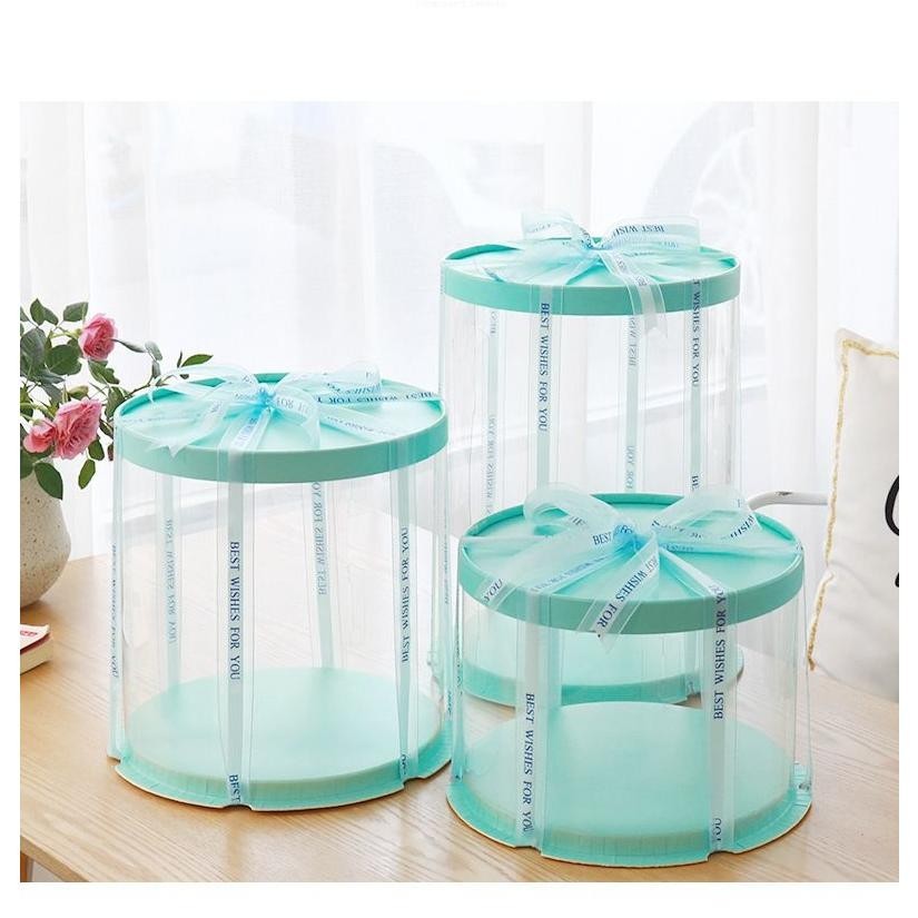 

TERLARIS Cake Box Kue Tinggi Bulat Mika Transparan Untuk Box Buket / Cake Uang, dll. an-147