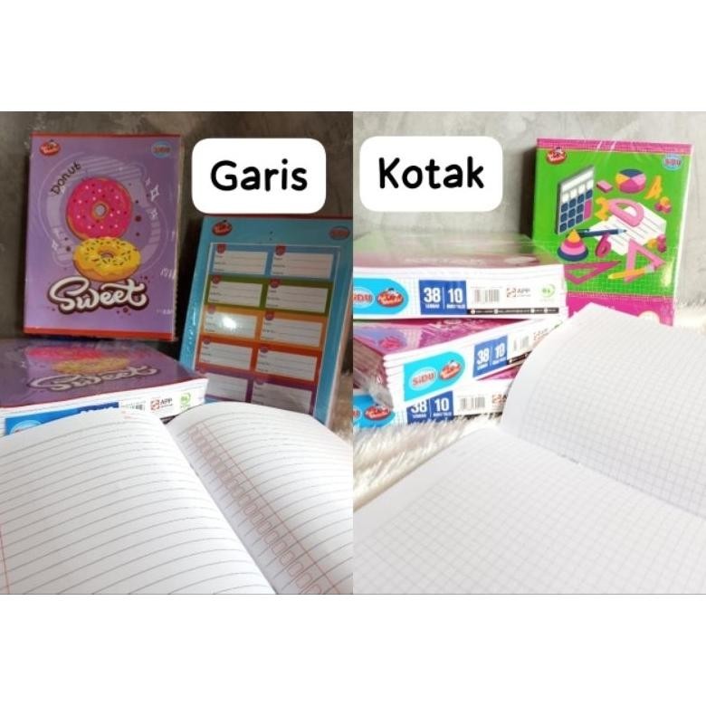 

Baru Buku Tulis Sekolah Sidu Garis Halus | Kotak Halus | Uk 21X16 | Isi 38 Lembar / 1 Buku Cuci Gudang