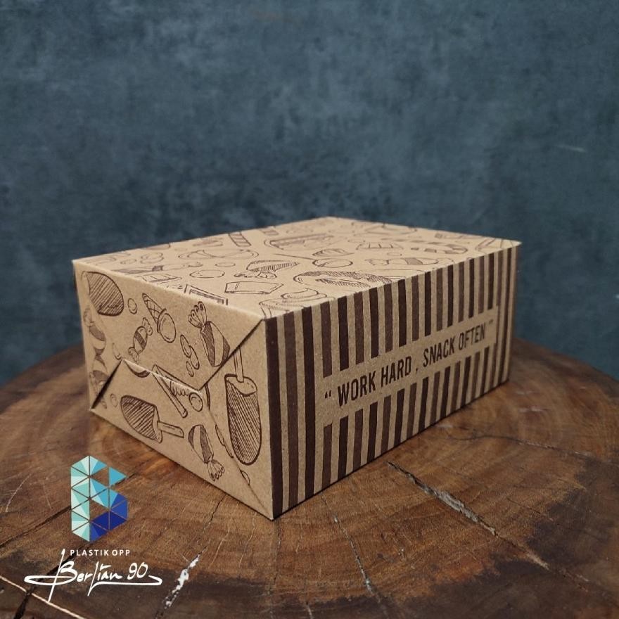 

PROMO Dus Kue 12 x 16 cm Motif Kraft / Kardus Snack Box isi 50 pcs / Dus Kertas Snack Kotak Box Catering Termurah / Dus Box Nasi Catering Motif gha-68