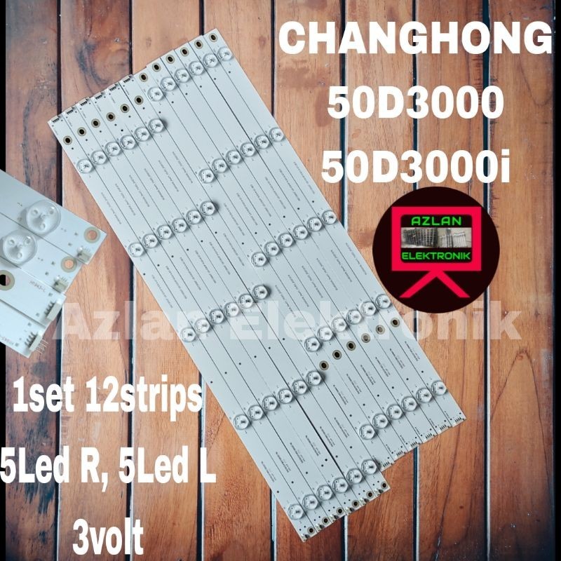 BACKLIGHT LED TV CHANGHONG 50" 50D3000 D3000i BL LAMPU 12btg 3v