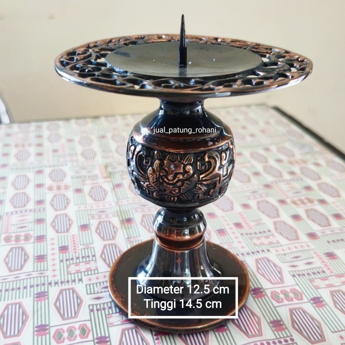 Aba Tempat Lilin Kuningan Tinggi 14.5 Cm