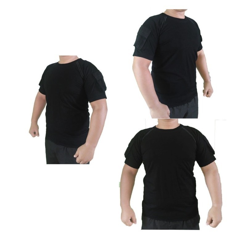 Giov Baju Kaos Tactical Combat Bdu Lengan Pendek Hitam Polos