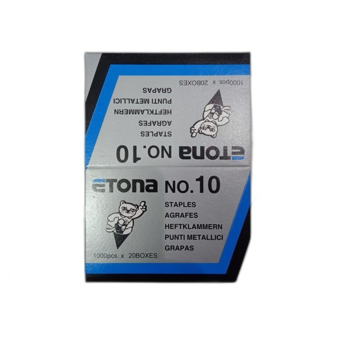 

Asli Isi Staples Etona No 10 / 1 Pak Isi 20 Kotak Murah