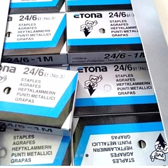 

Restock Isi Staples No 3 Merek Etona 24/6 Sebox 20 Dus Kecil Asli Murah