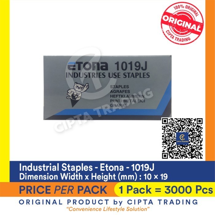 

Restock Industrial Staples - Etona - 1019J High Quality
