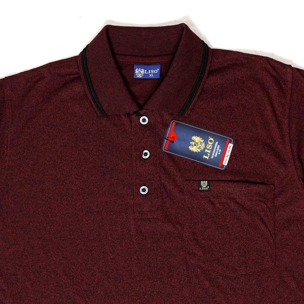 Promo Mega Sale 4.4 // Liso wear - Kaos kerah pria jumbo polos saku dewasa kaos polo korea twis t