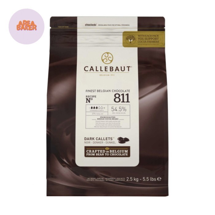 

Ready callebaut dark chocolate cokelat coklat 54,5% 811 2,5 kg