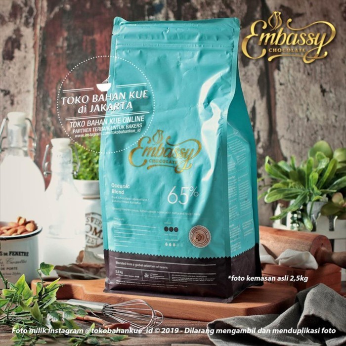 

Ready Embassy Chocolate - Oceanic Blend 65% 500gr Dark Couverture Cokelat